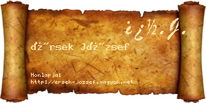 Érsek József névjegykártya